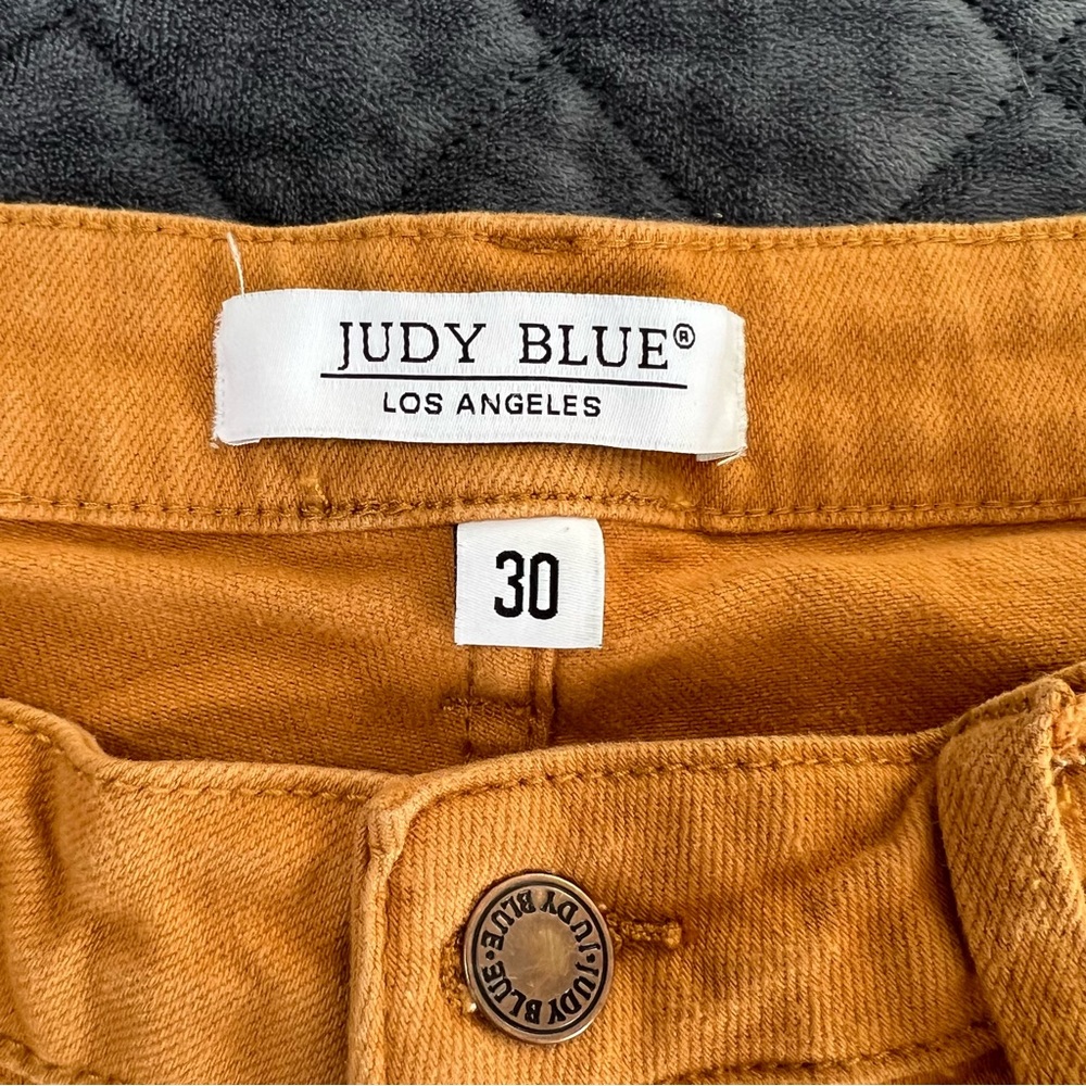 Judy Blue Mustard Cropped Button-Fly Ankle Jeans - Picture 6 of 14